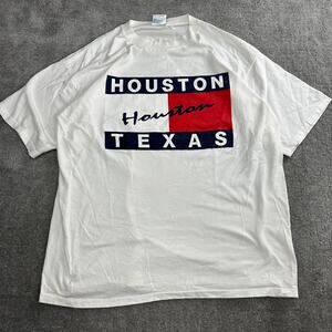 Houston Texas Graphic Tee Shirt Size XL Tommy Hilfiger Graphic Y2Kk 1990s VTG